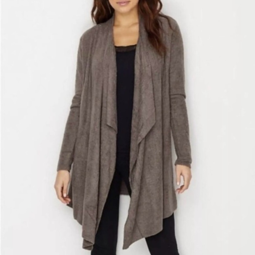 Barefoot Dreams Calypso wrap cardigan sweater bamboo chic lite knit L/XL